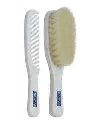 OPTIMAL HAIR BRUSH AND COMB SET WHITE
