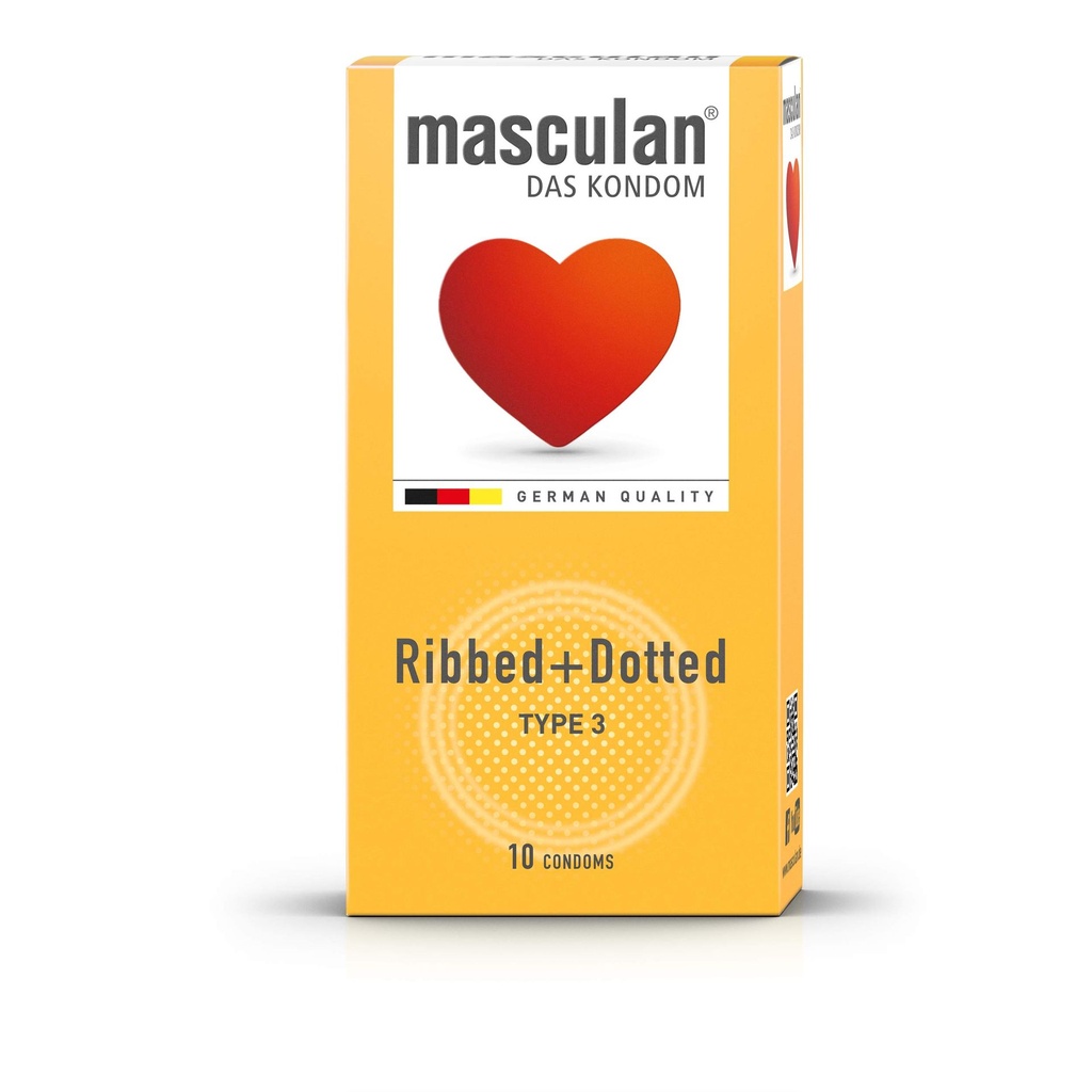 MASCULAN RIBBED + DOTTED 10 CONDOMS
